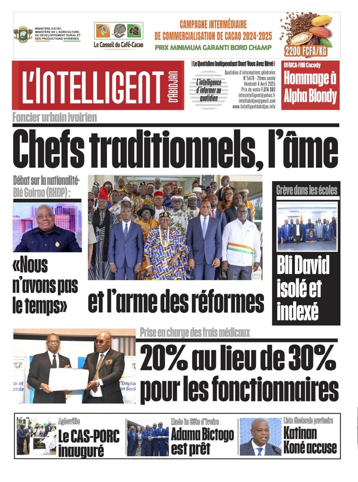 L’Intelligent en PDF:    Foncier urbain ivoirien   Chefs traditionnels, l’âme et l’arme des réformes