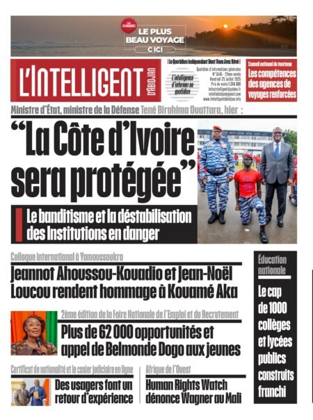 L’Intelligent en PDF:    Ministre d’État, ministre de la  Défense- Tené Birahima Ouattara, hier  :” La Côte d’Ivoire sera protégée”