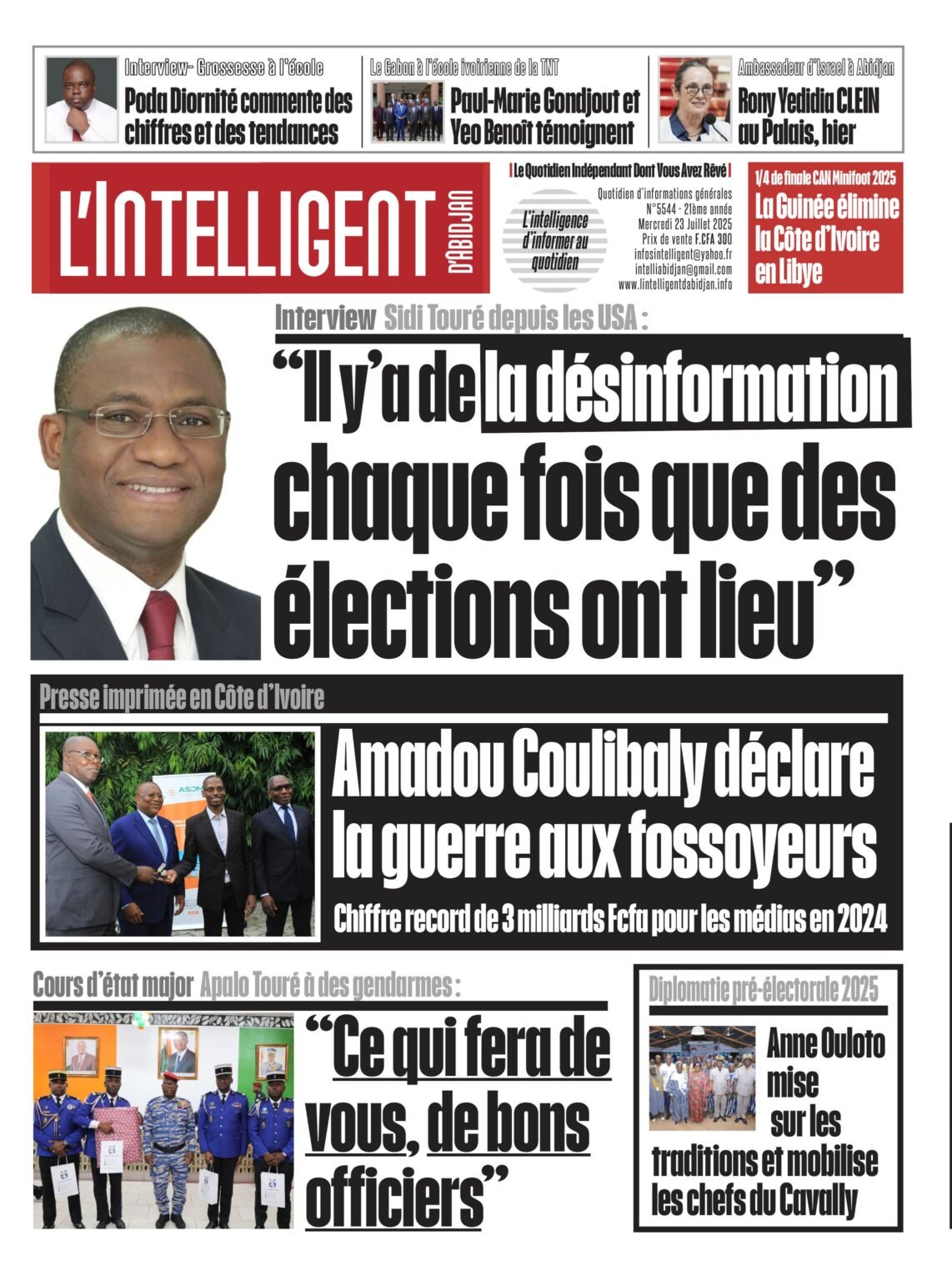L’Intelligent en PDF:   Interview – Sidi Touré depuis les USA : “Il y’a de la désinformation chaque fois que des élections ont lieu”   Sidi Touré a indiqué  lors de sa visite aux USA  qu’ il y’a de la désinformation chaque fois que des élections ont lieu .