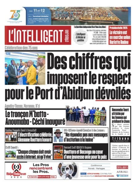 L’Intelligent en PDF:       Célébration des 75 ans   Des chiffres qui imposent le respect pour le Port d’Abidjan  dévoilés