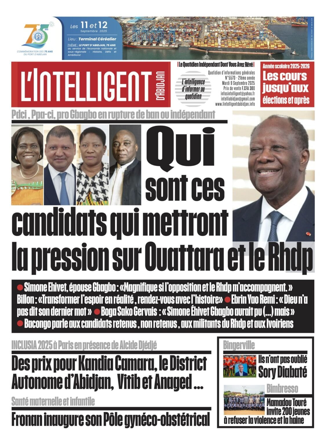 L’Intelligent en PDF :  Pdci, Ppa-ci, pro-Gbagbo et indépendants en rupture de ban Qui sont ces candidats qui mettront la pression sur Ouattara et le Rhdp