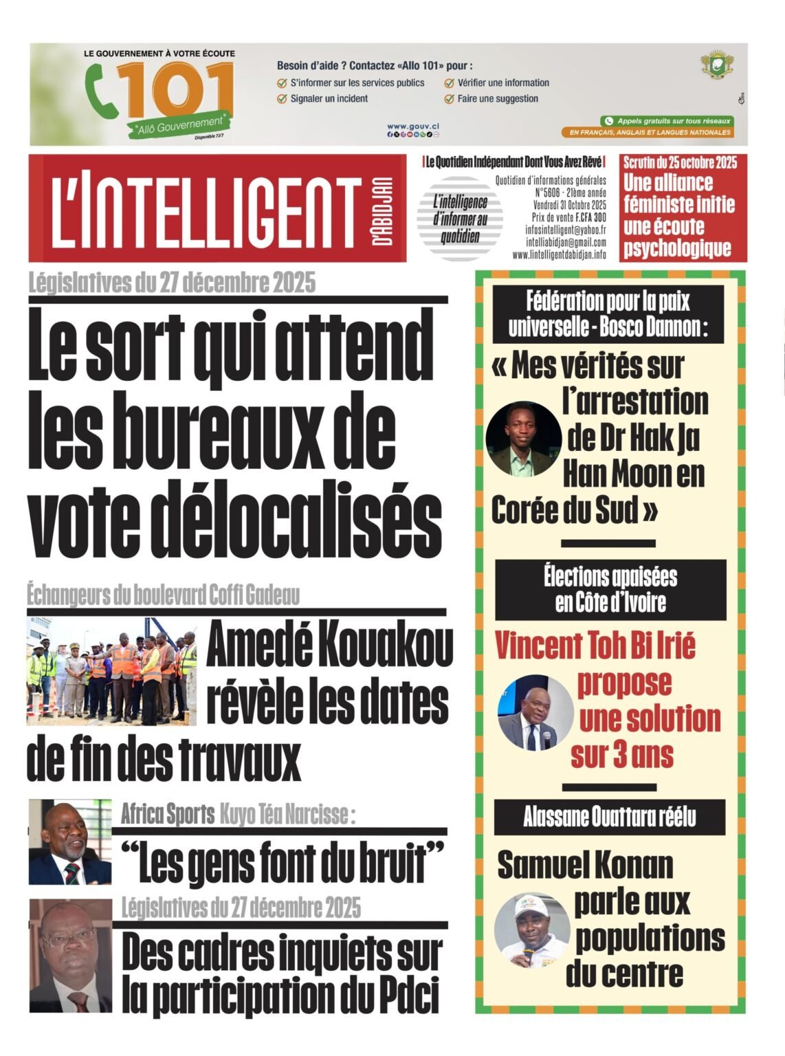 L’Intelligent en PDF : Législatives 2025  Le sort qui attend les bureaux de vote délocalisés