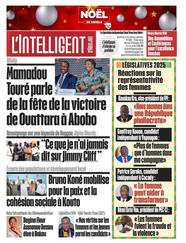 L’Intelligent en PDF:   Rhdp  Mamadou Touré parle de la fête de la victoire  de Ouattara à Abobo