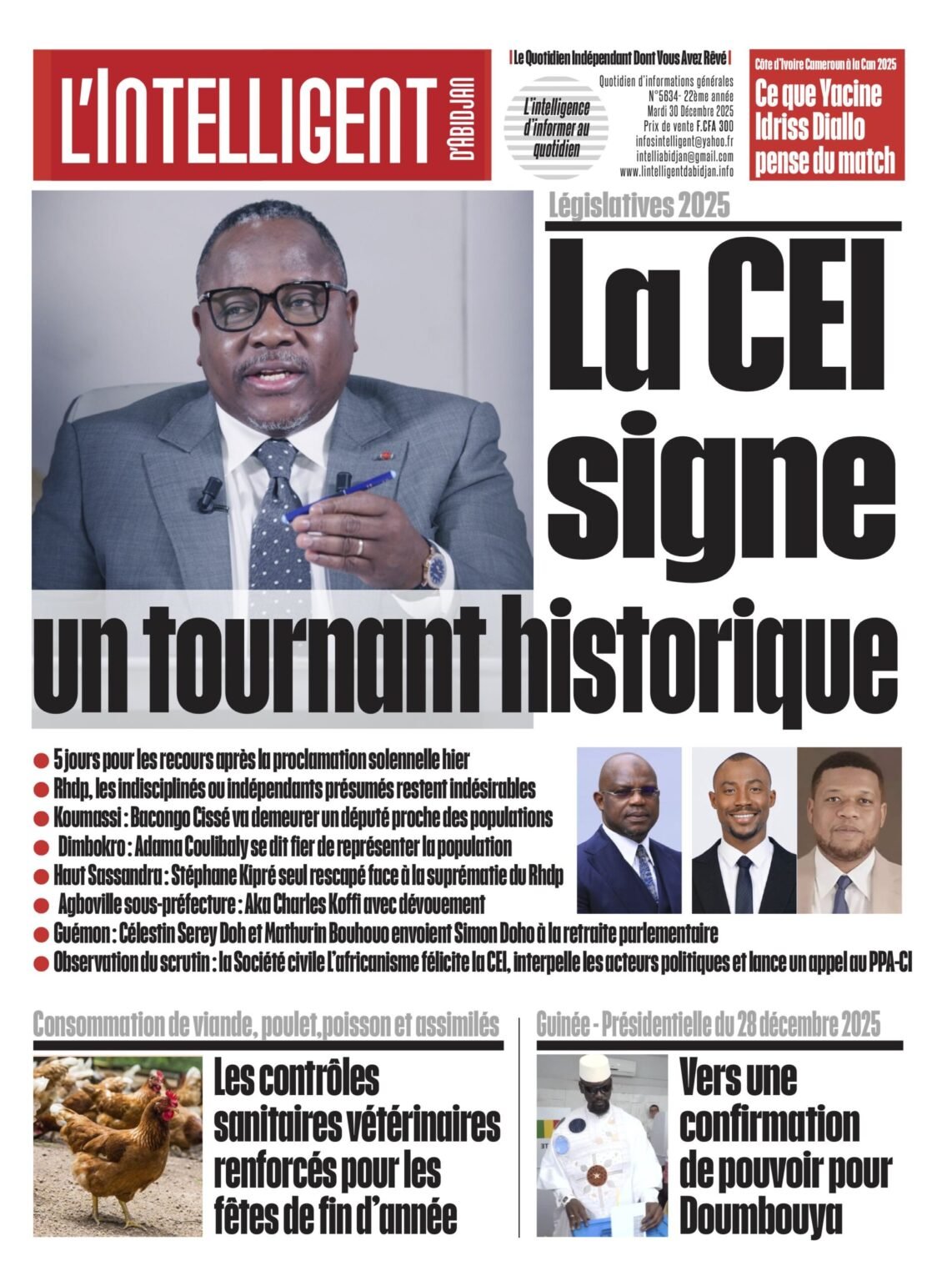 L’Intelligent en PDF:   Législatives 2025   La CEI signe un tournant historique