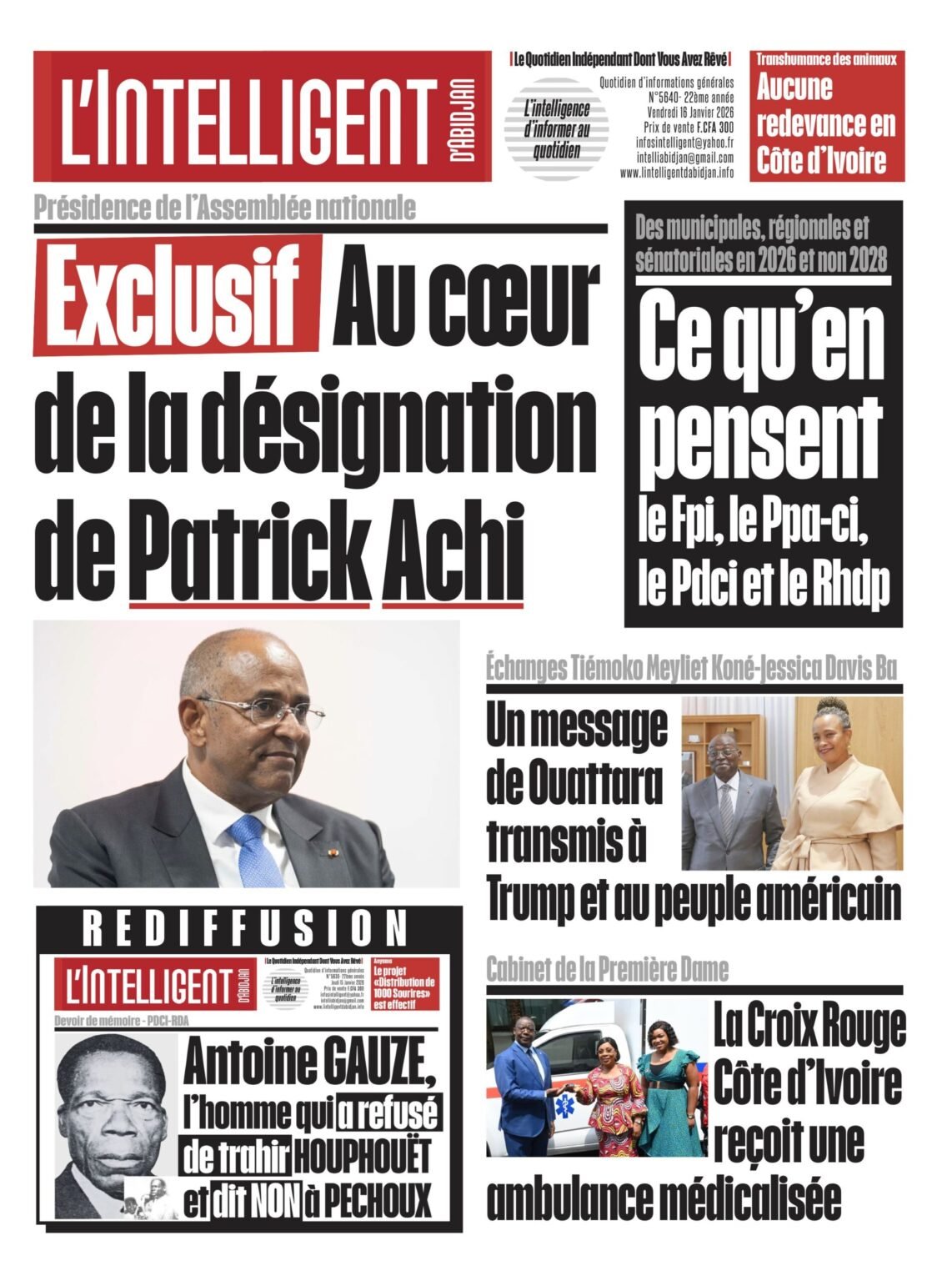  L’Intelligent en PDF : Présidence de l’Assemblée nationale Exclusif : Au cÅ“ur de la désignation de Patrick Achi  L’Intelligent en PDF : Présidence de l’Assemblée nationale Exclusif : Au cÅ“ur de la désignation de Patrick AchiÂ
