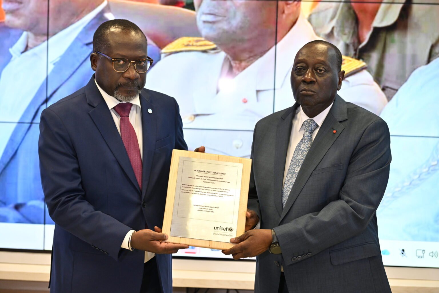  Droits  de l’enfant dans le Poro: L ’Unicef rend hommage à Ekponon André Assoumou