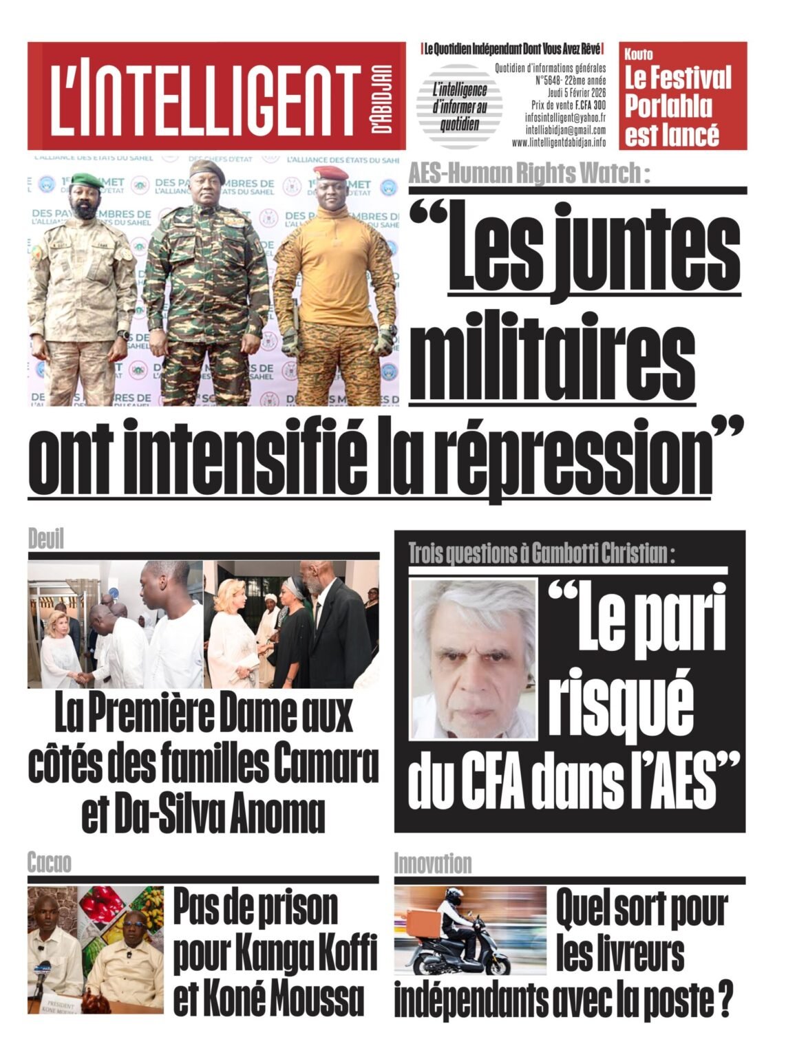 L’ Intelligent en PDF    AES – Human Rights Watch : ” Les juntes militaires ont intensifié la répression des libertés”