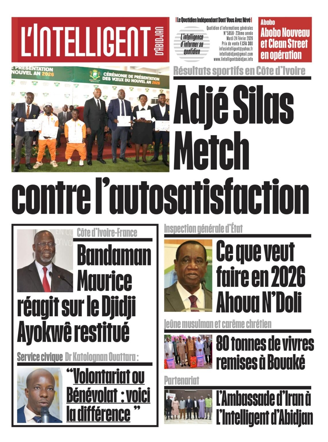 L’Intelligent en PDF: Résultats sportifs en Côte d’Ivoire  Adjé Silas Metch contre l’autosatisfaction